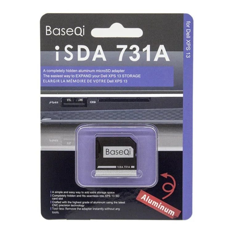 BASEQI Estojo Oculto em Liga de Alumínio para Cartão SD de Alta Velocidade para Portátil Dell XPS 13.3 polegadas, Para Dell XPS 13.3 polegadas