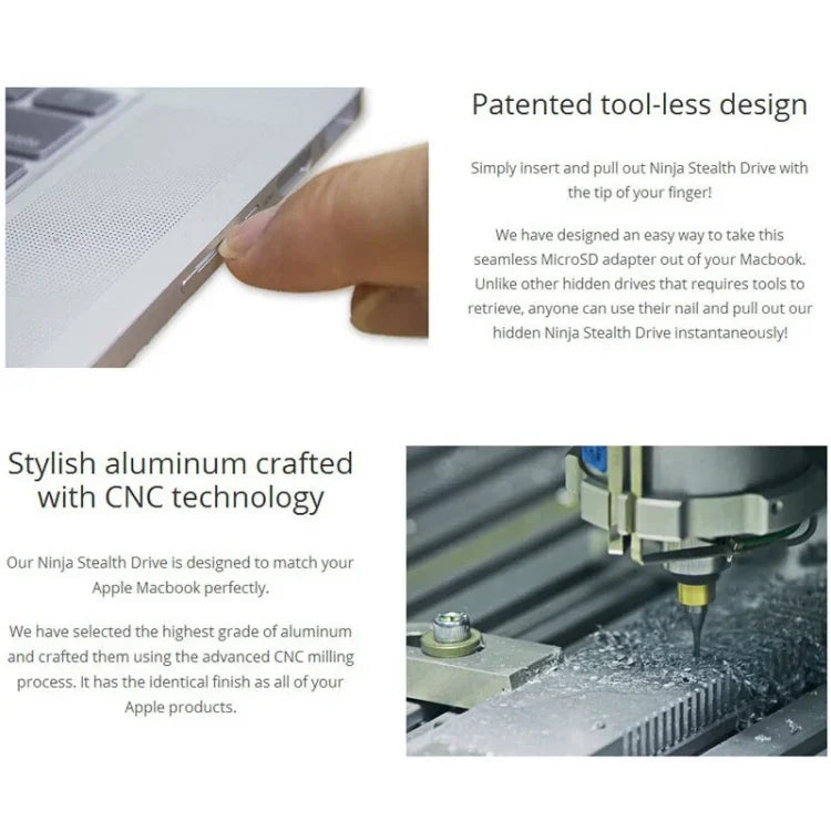 BASEQI Estojo Oculto em Liga de Alumínio para Cartão SD de Alta Velocidade para Portátil Dell XPS 13.3 polegadas, Para Dell XPS 13.3 polegadas