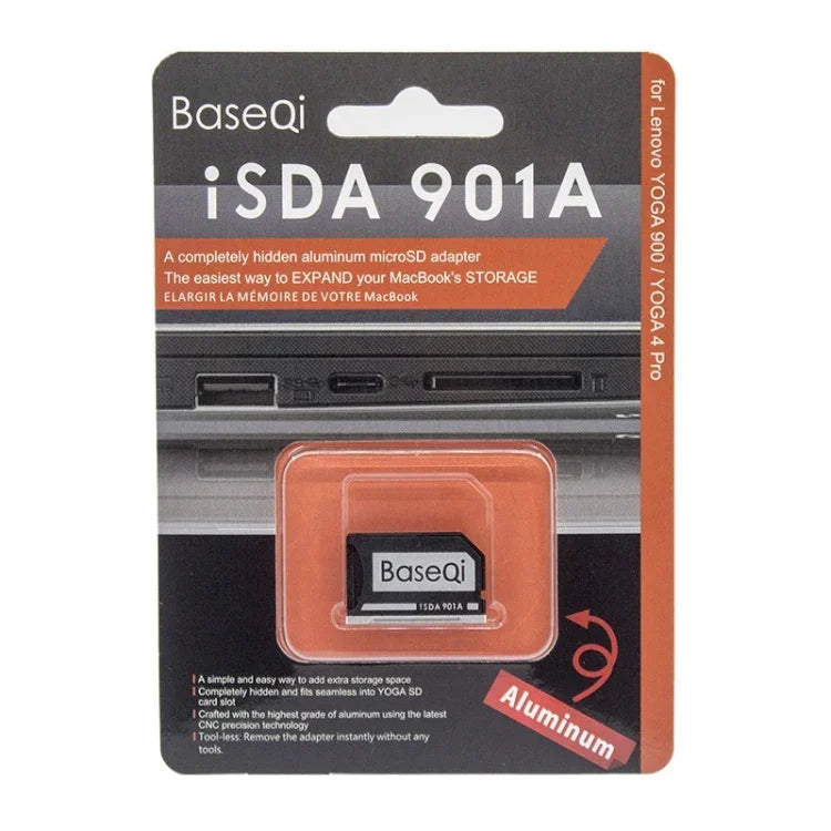 BASEQI Estojo Oculto em Liga de Alumínio para Cartão SD para Portátil Lenovo Ideapad 320S, Para Lenovo Ideapad 320S