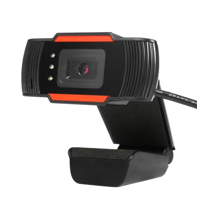 A870C3 Webcam 480P USB para Computador com Microfone Absorvente de Som e 3 LEDs, Comprimento do Cabo: 1,4m, A870C3 (Laranja)