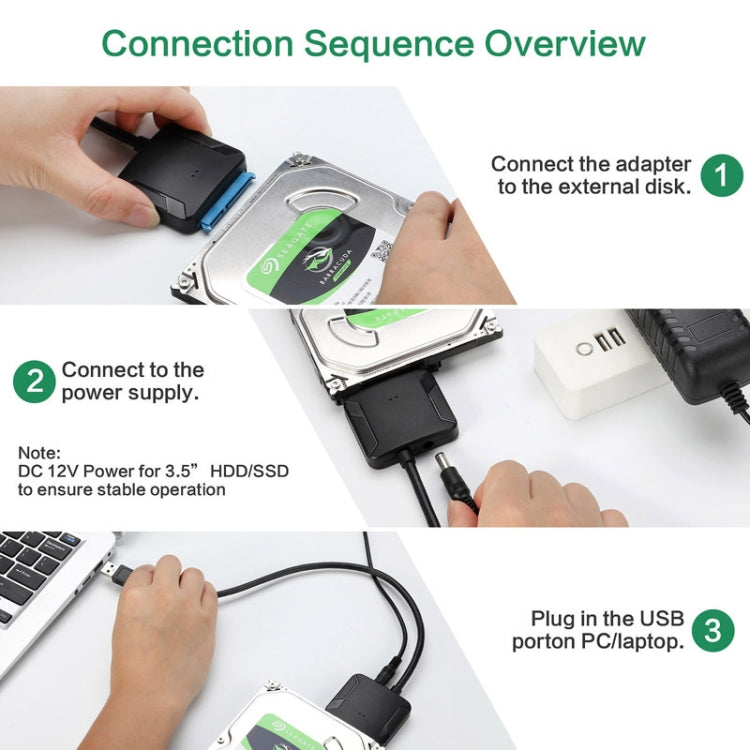 Adaptador profissional de cabo SATA para USB 3.0 para expansão de disco rígido SSD de 2,5 / 3,5 polegadas, 2,5 / 3,5 polegadas