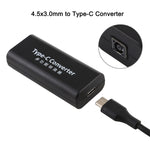 Adaptador de conector de alimentação fêmea DC 4,5 x 3,0 mm para USB-C / Tipo C fêmea com cabo USB-C / Tipo C de 15 cm, 4,5x3,0mm
