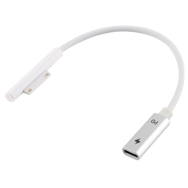 Cabo de carregamento rápido PD para portátil USB-C / Tipo-C fêmea para 6 pinos macho para Microsoft Surface Pro 9 / 8 / 7 / 6 / 5 / 4 / 3, comprimento do cabo: 0,2 m, Pro 9 / 8 / 7 / 6 / 5 / 4 / 3 para USB-C / Tipo-C fêmea preto