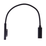 Cabo de carregamento rápido PD para portátil USB-C / Tipo-C fêmea para 6 pinos macho para Microsoft Surface Pro 9 / 8 / 7 / 6 / 5 / 4 / 3, comprimento do cabo: 0,2 m, Pro 9 / 8 / 7 / 6 / 5 / 4 / 3 para USB-C / Tipo-C fêmea preto