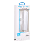 Conversor HUB 3 em 1 USB-C / Tipo-C + Micro USB + 4 portas USB 2.0, comprimento do cabo: 12 cm, 3 em 1 (branco), 3 em 1 (preto)