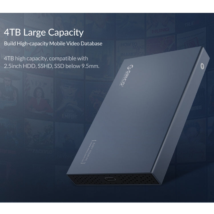 Caixa mecânica ORICO DD25 C3 para SSD de 2,5 polegadas Type-C para Type-C e USB, capacidade suportada: 6TB