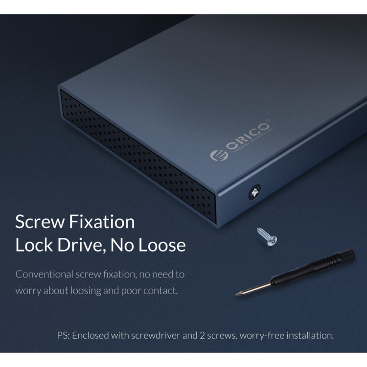 Caixa mecânica ORICO DD25 C3 para SSD de 2,5 polegadas Type-C para Type-C e USB, capacidade suportada: 6TB
