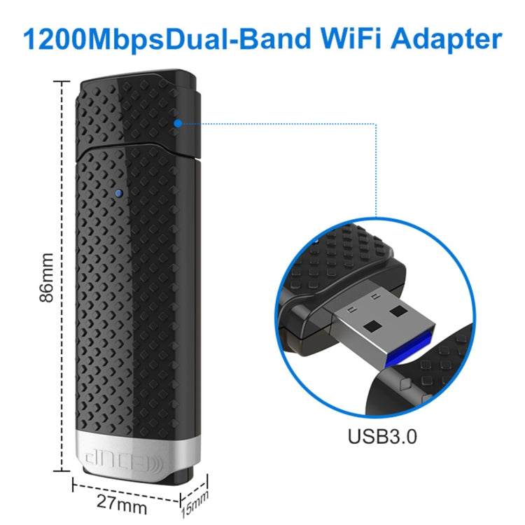 Adaptador receptor WiFi USB 3.0 de alta velocidade EDUP EP-AC1617 1200Mbps, adaptador Ethernet EP-AC1617 1200Mbps