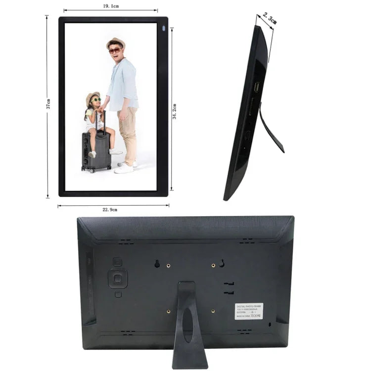 Moldura Digital de Fotos LED FHD de 15,6 polegadas com Suporte e Controlo Remoto, Programa MSTAR V53, Suporta Entrada USB / Cartão SD