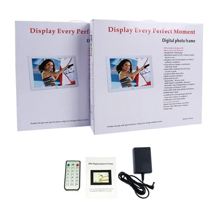 Moldura Digital de Fotos LED FHD de 15,6 polegadas com Suporte e Controlo Remoto, Programa MSTAR V53, Suporta Entrada USB / Cartão SD
