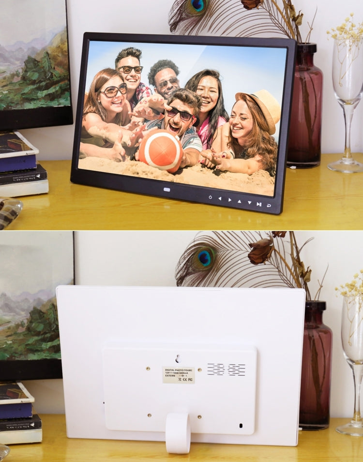 Moldura Digital de Fotos LED de 15,0 polegadas com Suporte / Controlo Remoto, Allwinner, Suporta Entrada USB / Cartão SD / OTG, 15,0 polegadas, 15,0 polegadas Allwinner