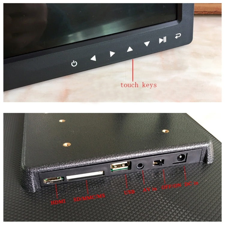 Moldura Digital para Fotos com Ecrã LED de 17,0 polegadas com Controlo por Botão Tátil de 7 Teclas / Suporte / Controlo Remoto, Tecnologia Allwinner, Suporta Entrada USB / Cartão SD / OTG, Ficha US/EU/UK, 17,0 polegadas
