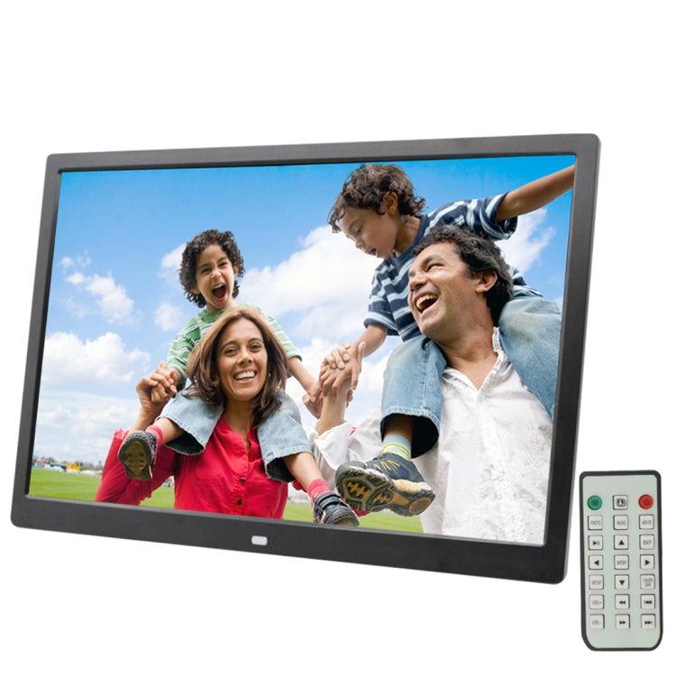 Moldura Digital para Fotos com Ecrã LED de 17,0 polegadas com Suporte / Controlo Remoto, Tecnologia Allwinner, Suporta Entrada USB / Cartão SD / OTG, Ficha US/EU/UK, 17,0 polegadas, 17,0 polegadas/Sem Botão Tátil Preto