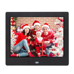 Moldura Digital para Fotos com Ecrã TFT de 8 polegadas AC 100-240V com Suporte e Controlo Remoto, Suporta Entrada USB / Cartão SD, TFT de 8 polegadas