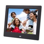 Moldura Digital para Fotos com Ecrã TFT de 8 polegadas AC 100-240V com Suporte e Controlo Remoto, Suporta Entrada USB / Cartão SD, TFT de 8 polegadas