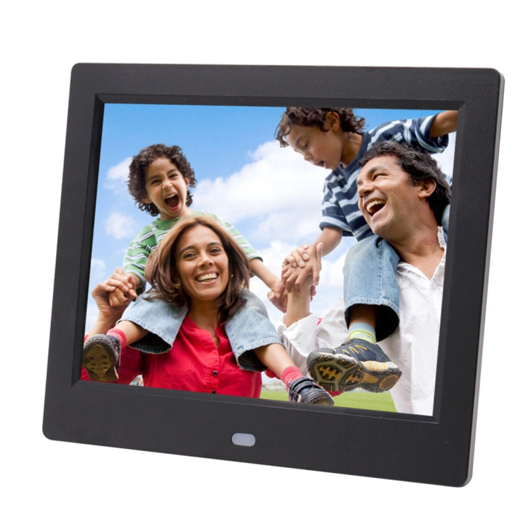 Moldura Digital para Fotos com Ecrã TFT de 8 polegadas AC 100-240V com Suporte e Controlo Remoto, Suporta Entrada USB / Cartão SD, TFT de 8 polegadas