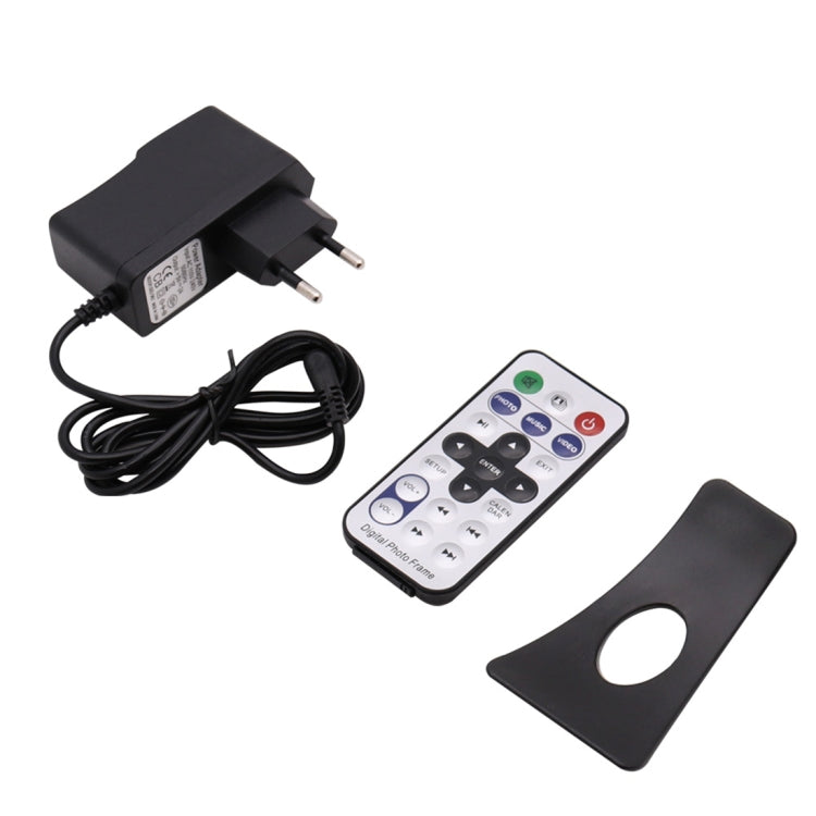 Moldura Digital para Fotos com Ecrã TFT de 8 polegadas AC 100-240V com Suporte e Controlo Remoto, Suporta Entrada USB / Cartão SD, TFT de 8 polegadas