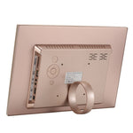 HSD1303 Moldura Digital para Fotos com Ecrã LED 13,3 polegadas 1280x800 de Alta Resolução com Suporte e Controlo Remoto, Suporta Cartão SD / MMC / MS / Porta USB, Ficha UK (Dourado), HSD1303 13,3 polegadas