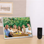 HSD1504 Moldura Digital para Fotos com Ecrã LED de 15,4 polegadas 1280x800 de Alta Resolução com Suporte e Comando à Distância, Suporta Cartão SD / MMC / MS / Porta USB, Ficha UE (Dourada), HSD1504 15,4 polegadas