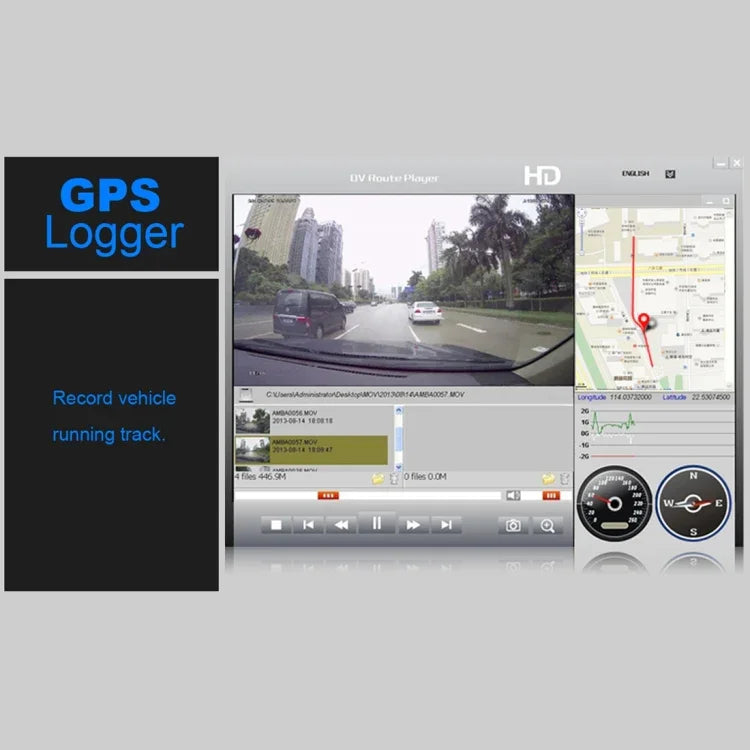 Câmara DVR para Carro GS90C com Ecrã LCD de 2.7 polegadas, HD 2304 x 1296P, Ângulo de Visão de 170 Graus, Suporte para Detecção de Movimento / Cartão TF / Sensor G / HDMI, GS90C