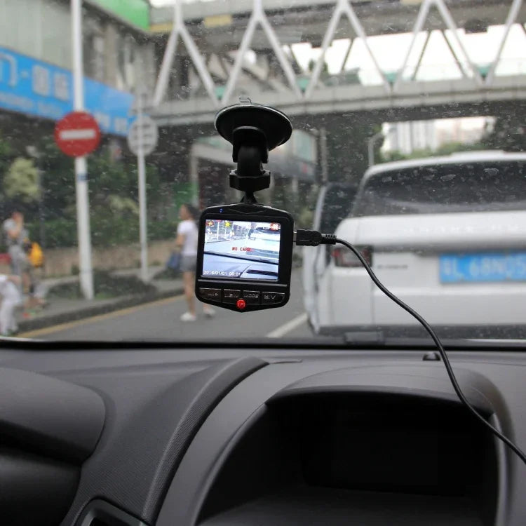 Câmara de Vídeo DVR para Carro VGA 480P com Gravador de Voz, Ecrã LCD de 2.4 polegadas, Suporte para Cartão Micro TF de 32GB e Função de Visão Noturna Infravermelha (Preto + Azul), Ecrã LCD de 2.4 polegadas
