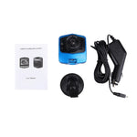 Câmara de Vídeo DVR para Carro VGA 480P com Gravador de Voz, Ecrã LCD de 2.4 polegadas, Suporte para Cartão Micro TF de 32GB e Função de Visão Noturna Infravermelha (Preto + Azul), Ecrã LCD de 2.4 polegadas