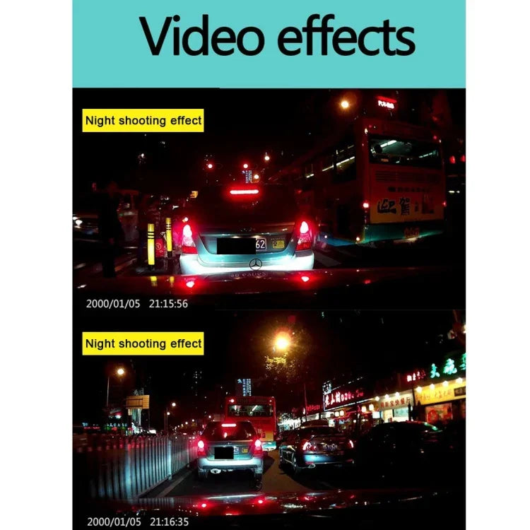 Câmara de Vídeo DVR para Carro VGA 480P com Gravador de Voz, Ecrã LCD de 2.4 polegadas, Suporte para Cartão Micro TF de 32GB e Função de Visão Noturna Infravermelha (Preto + Azul), Ecrã LCD de 2.4 polegadas