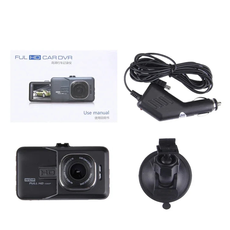 Câmara DVR para Carro com Ecrã LCD de 3.0 polegadas, HD 720P, Câmara de 3.0MP, Ângulo de Visão de 170 Graus, Suporte para Visão Noturna / Detecção de Movimento / Cartão TF / HDMI / Sensor G, 3.0 polegadas