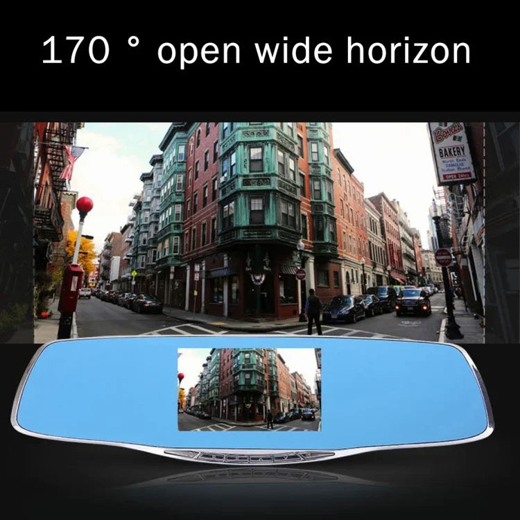 Espelho Retrovisor com DVR para Veículo G835 HD 1080P com Ecrã de 4.3 polegadas, Generalplus 2248, 2 Câmaras com Ângulo de Visão de 170 Graus, Suporte para Gravação HDR / Função de Detecção de Movimento, G835