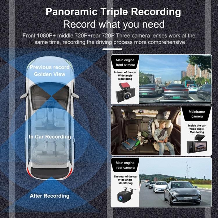 X12 Gravador de Condução WiFi para Carro com Gravação Panorâmica Tripla 2K Ultra HD, Suporta Aplicação Móvel, X12