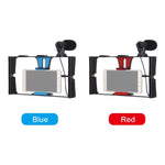 PULUZ Rig de Vídeo para Transmissão em Direto 2 em 1 para Smartphone + Kits de Microfone para iPhone, Galaxy, Huawei, Xiaomi, HTC, LG, Google e Outros Smartphones, Rig para Vlogging + Microfone, Rig para Vlogging + Microfone (EUA)