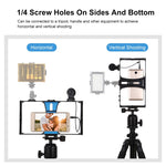 PULUZ Rig de Vídeo para Transmissão em Direto 2 em 1 para Smartphone + Kits de Microfone para iPhone, Galaxy, Huawei, Xiaomi, HTC, LG, Google e Outros Smartphones, Rig para Vlogging + Microfone, Rig para Vlogging + Microfone (EUA)