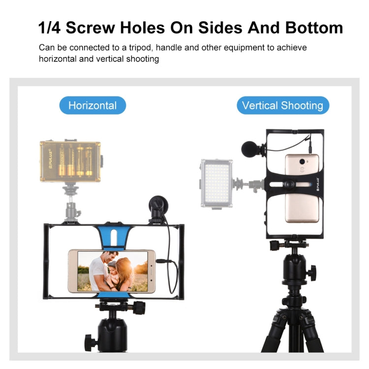 PULUZ Rig de Vídeo para Transmissão em Direto 2 em 1 para Smartphone + Kits de Microfone para iPhone, Galaxy, Huawei, Xiaomi, HTC, LG, Google e Outros Smartphones, Rig para Vlogging + Microfone, Rig para Vlogging + Microfone (EUA)