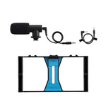 PULUZ Rig de Vídeo para Transmissão em Direto 2 em 1 para Smartphone + Kits de Microfone para iPhone, Galaxy, Huawei, Xiaomi, HTC, LG, Google e Outros Smartphones, Rig para Vlogging + Microfone, Rig para Vlogging + Microfone (EUA)