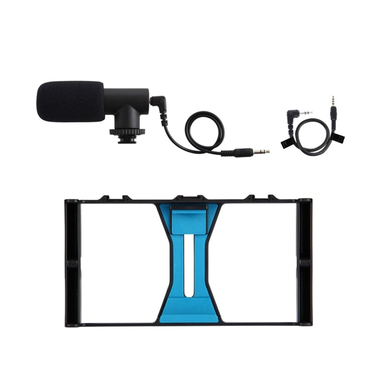 PULUZ Rig de Vídeo para Transmissão em Direto 2 em 1 para Smartphone + Kits de Microfone para iPhone, Galaxy, Huawei, Xiaomi, HTC, LG, Google e Outros Smartphones, Rig para Vlogging + Microfone, Rig para Vlogging + Microfone (EUA)