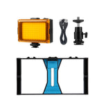 PULUZ Kit 2 em 1 para Vlogging e Transmissão em Direto com Luz LED para Selfie, Suporte de Vídeo para Smartphone com Cabeça de Tripé Cold Shoe para iPhone, Galaxy, Huawei, Xiaomi, HTC, LG, Google e Outros Smartphones, Suporte de Vlogging+Luz