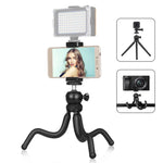 Suporte de Tripé Flexível Mini Polvo PULUZ com Cabeça de Bola & Abraçadeira para Telemóvel + Adaptador de Montagem para Tripé & Parafuso Longo para Câmaras SLR, GoPro, Telemóvel, Tamanho: 25cmx4.5cm, Tripé de 25cm + Abraçadeira para Telemóvel