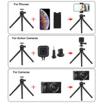 Suporte de Tripé Flexível Mini Polvo PULUZ com Cabeça de Bola & Abraçadeira para Telemóvel + Adaptador de Montagem para Tripé & Parafuso Longo para Câmaras SLR, GoPro, Telemóvel, Tamanho: 25cmx4.5cm, Tripé de 25cm + Abraçadeira para Telemóvel