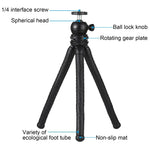 Suporte de Tripé Flexível Mini Polvo PULUZ com Cabeça de Bola & Abraçadeira para Telemóvel + Adaptador de Montagem para Tripé & Parafuso Longo para Câmaras SLR, GoPro, Telemóvel, Tamanho: 30cmx5cm, Tripé de 30cm + Abraçadeira para Telemóvel