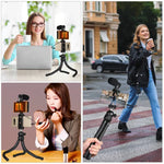 Suporte de Tripé Flexível Mini Polvo PULUZ com Cabeça de Bola & Abraçadeira para Telemóvel + Adaptador de Montagem para Tripé & Parafuso Longo para Câmaras SLR, GoPro, Telemóvel, Tamanho: 30cmx5cm, Tripé de 30cm + Abraçadeira para Telemóvel