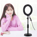 PULUZ Suporte de Secretária com Anel LED RGBW 16cm 6,2 polegadas + Base Redonda, Luzes de Vídeo para Vlogging Fotografia com Tripé Cold Shoe, Cabeça de Bola e Controlo Remoto, Montagem de Secretária + RGBW 6,2 polegadas / Controlo Remoto
