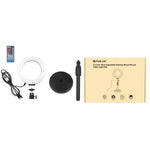 PULUZ Suporte de Secretária com Anel LED RGBW 16cm 6,2 polegadas + Base Redonda, Luzes de Vídeo para Vlogging Fotografia com Tripé Cold Shoe, Cabeça de Bola e Controlo Remoto, Montagem de Secretária + RGBW 6,2 polegadas / Controlo Remoto