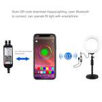 PULUZ Suporte de Secretária com Anel LED RGBW 16cm 6,2 polegadas + Base Redonda, Luzes de Vídeo para Vlogging Fotografia com Tripé Cold Shoe, Cabeça de Bola e Controlo Remoto, Montagem de Secretária + RGBW 6,2 polegadas / Controlo Remoto