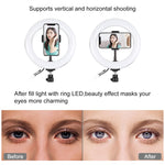 Anel de Luz LED Curvo PULUZ 7,9 polegadas 20cm RGBW com Base Redonda para Secretária, Temperatura de Cor Dupla Regulável, Luzes para Vlogging, Selfie e Fotografia com Suporte para Telemóvel, 7,9 polegadas + Suporte Redondo