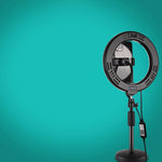 Anel de Luz LED Curvo PULUZ 7,9 polegadas 20cm RGBW com Base Redonda para Secretária, Temperatura de Cor Dupla Regulável, Luzes para Vlogging, Selfie e Fotografia com Suporte para Telemóvel, 7,9 polegadas + Suporte Redondo