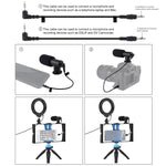PULUZ Kit 4 em 1 para Vlogging e Transmissão em Direto com Suporte de Vídeo para Smartphone + Luz LED Anelar RGBW de 4,7 polegadas 12 cm para Selfie + Microfone + Suporte de Tripé de Bolso com Cabeça de Tripé Cold Shoe, 4 em 1, Luz LED Anelar RGBW 4 em 1