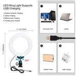 PULUZ Kit 4 em 1 para Vlogging e Transmissão em Direto com Suporte de Vídeo para Smartphone + Luz LED Anelar RGBW de 4,7 polegadas 12 cm para Selfie + Microfone + Suporte de Tripé de Bolso com Cabeça de Tripé Cold Shoe, 4 em 1, Luz LED Anelar RGBW 4 em 1