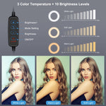 PULUZ Kit de Luz de Anel de 12cm (4,7 polegadas) com Suportes Horizontais Duplos para Telemóvel, Suporte de Secretária para Vídeo, Suportes Horizontais de 4,7 polegadas para Secretária