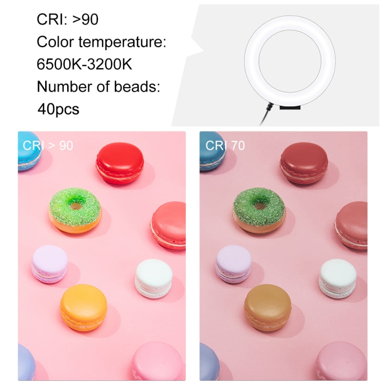 PULUZ Kit de Luz de Anel de 12cm (4,7 polegadas) com Suportes Horizontais Duplos para Telemóvel, Suporte de Secretária para Vídeo, Suportes Horizontais de 4,7 polegadas para Secretária