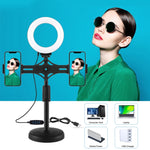 PULUZ Kit de Luz de Anel de 12cm (4,7 polegadas) com Suportes Horizontais Duplos para Telemóvel, Suporte de Secretária para Vídeo, Suportes Horizontais de 4,7 polegadas para Secretária